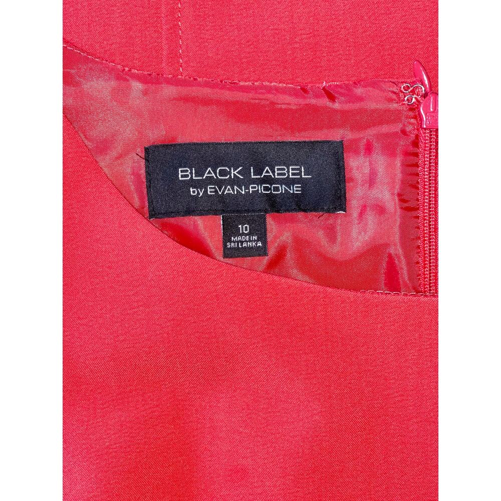 Womens Black Label by Evan Picone Red Coral Sleeveless Sheath Midi Dress 10 - Picture 6 of 8